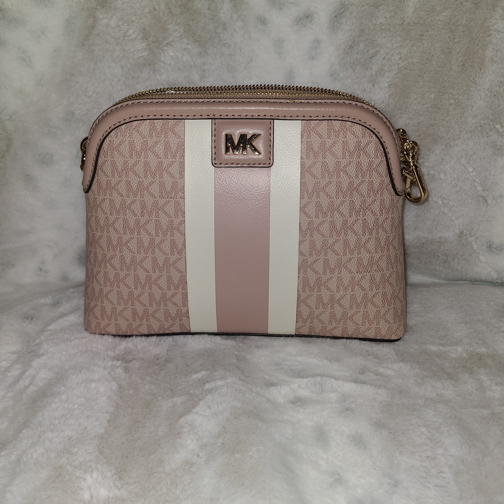 Michael Kors Pink and White Crossbody Bag